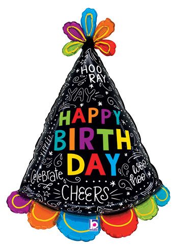 Happy Birthday Doodles Hat Balloon (31 Inch)