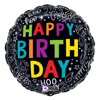 Happy Birthday Doodles Balloon (18 Inch)
