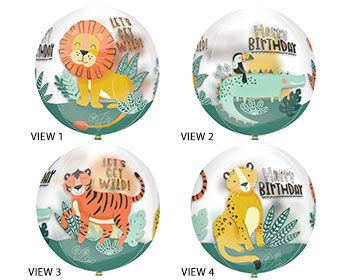 Let’s Get Wild Happy Birthday Orbz Balloon (16 Inch)