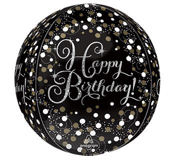 Happy Birthday Sparkling Orbz Balloon (16 Inch)