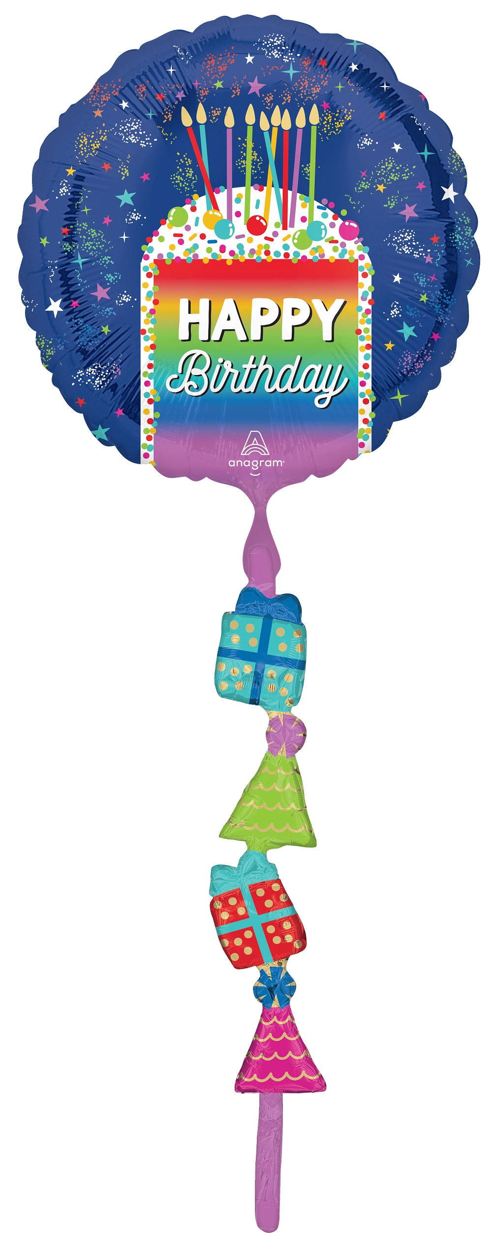 Rainbow Cake Slice Birthday Tails Airwalker Balloon (69 Inch)