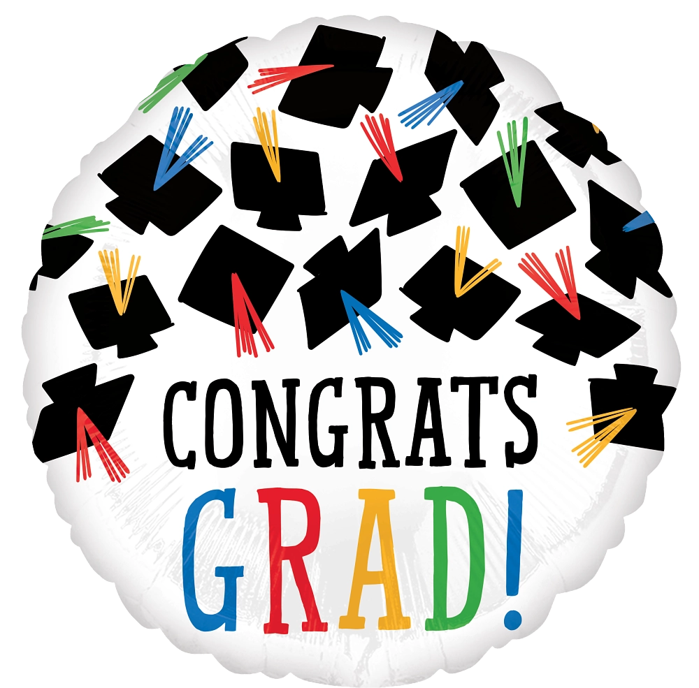 Standard Congrats Flying Grad Caps Balloon
