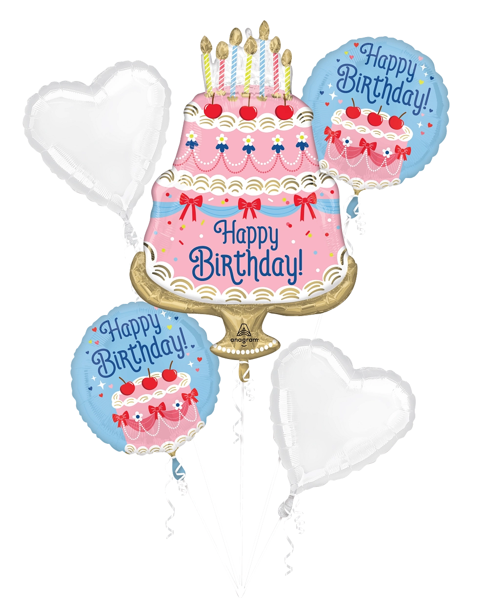 Cherries on Top Birthday Cake Foil Balloon