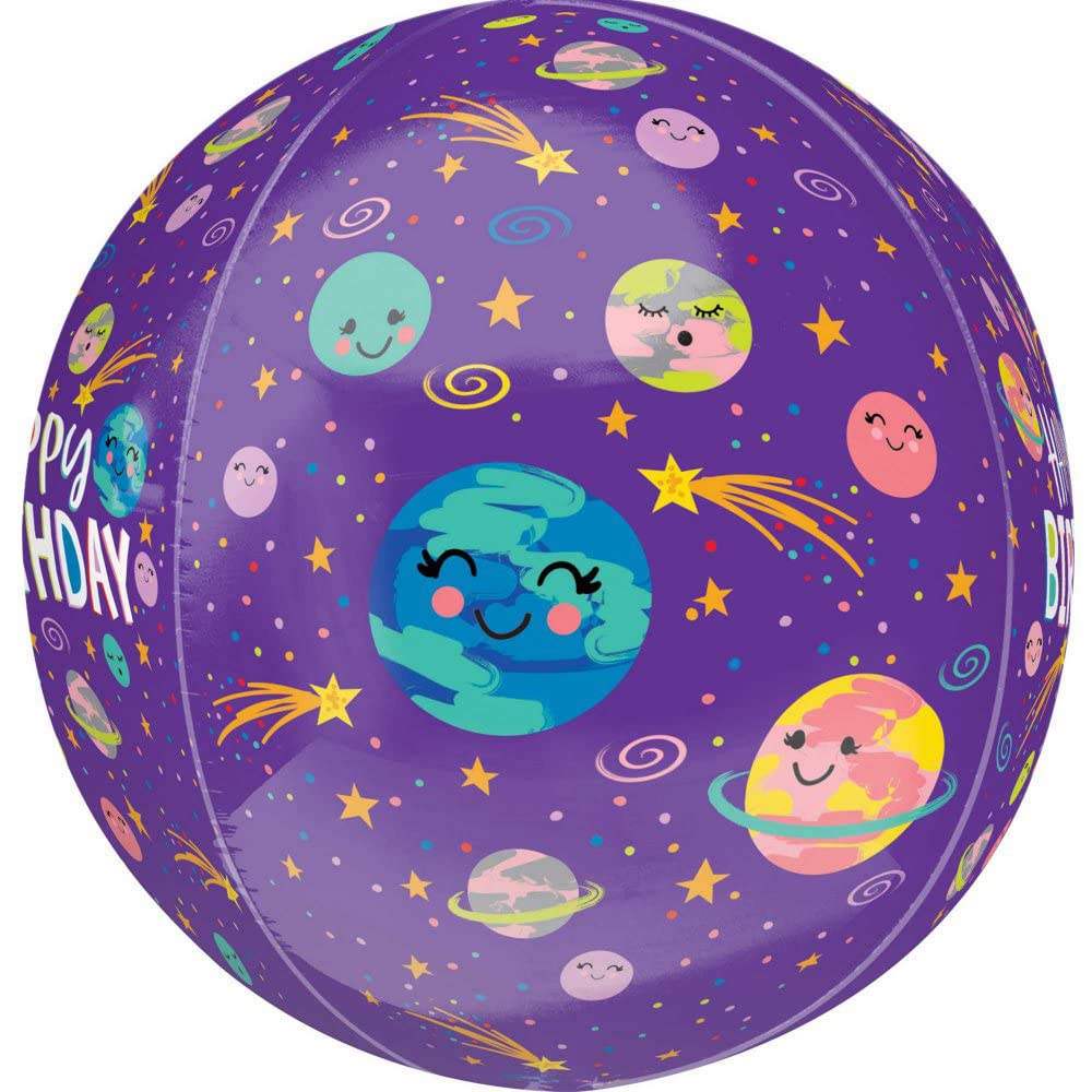 Happy Birthday Smiling Galaxy Orbz Balloon (16 Inch)