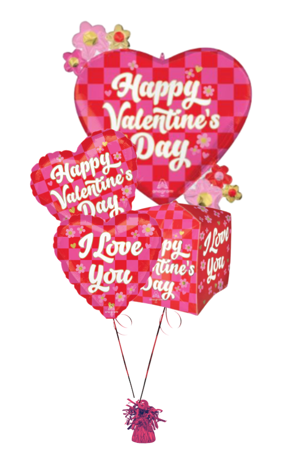 Checkered Happy Valentine's Day Bouquet