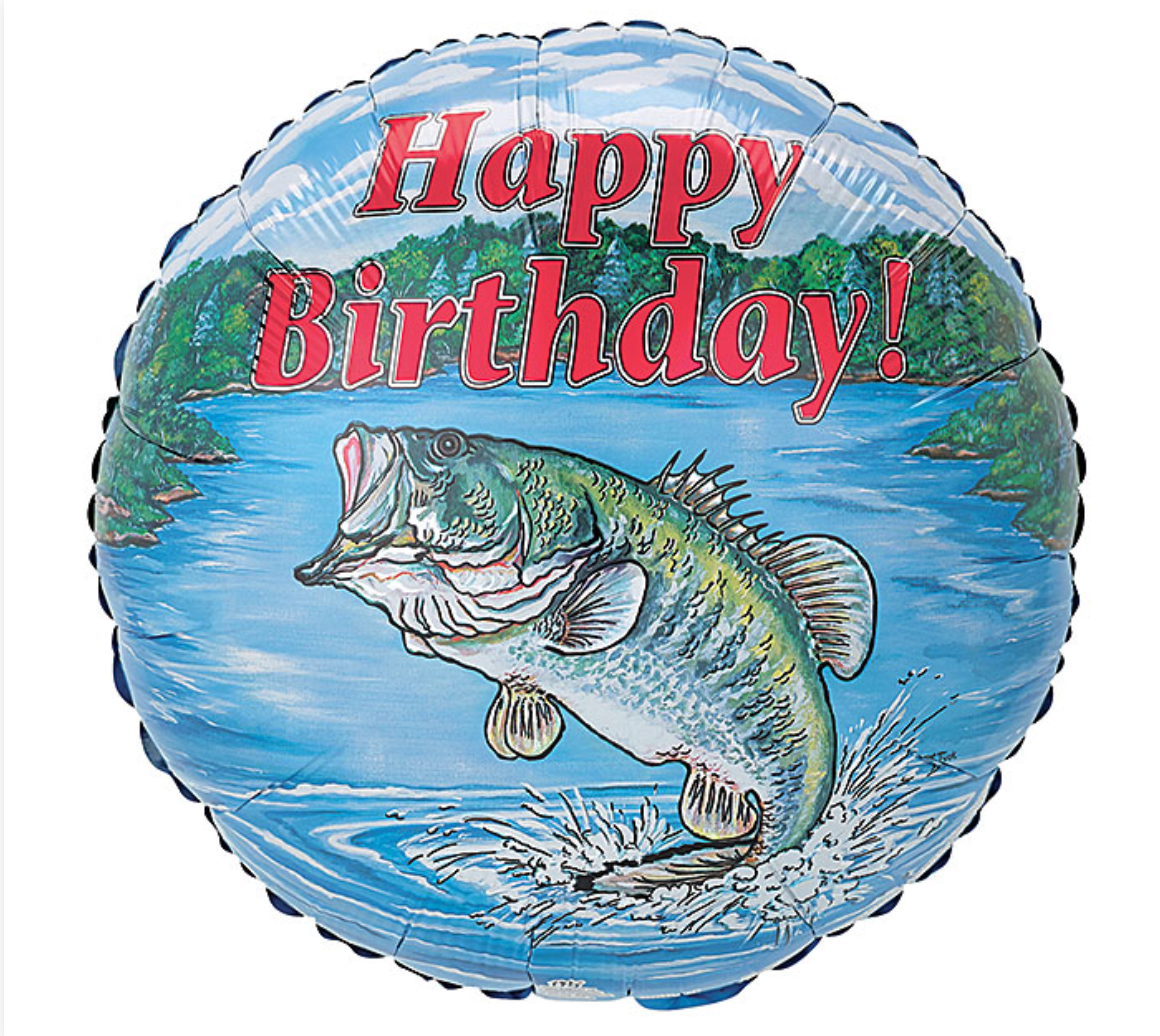 Happy Birthday Bass Balloon