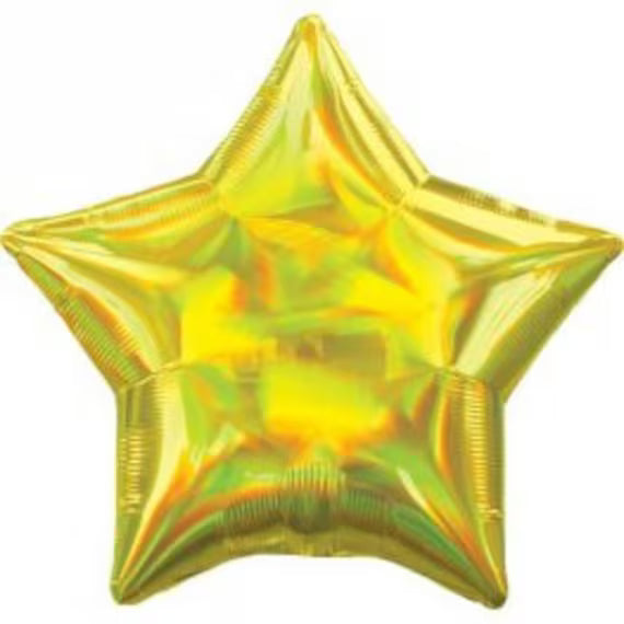 Yellow Iridescent Star 19" Foil Balloon