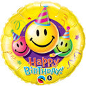 Happy Birthday Smiley Faces Balloon (18 Inch)