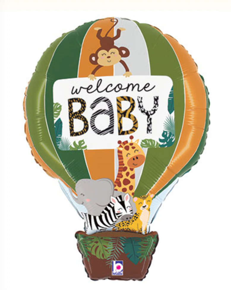 Welcome Baby Jungle Hot Air Balloon (30 Inch)