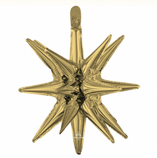 Air-Filled, Non-Floating, WHITE GOLD Magic Star Balloons (20"-35")