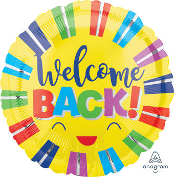 Welcome Back Colorful Stripes Balloon (18 Inch)