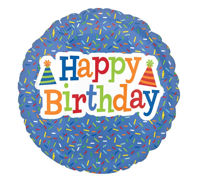 Happy Birthday Blue Sprinkles Balloon (18 Inch)