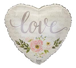 White love floral heart balloon (18 Inch)