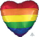 Rainbow Striped Heart Balloon (17 Inch)