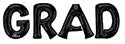 Large Floating Letter Bunch GRAD Black (O)