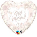 Just Married with Roses Heart (18 Inch)