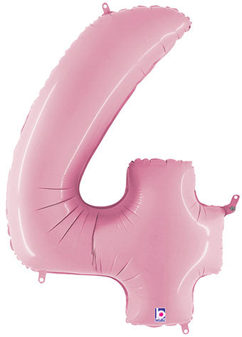 Floating Pastel Pink Number "4" Balloon (4 Foot or 40 Inch)