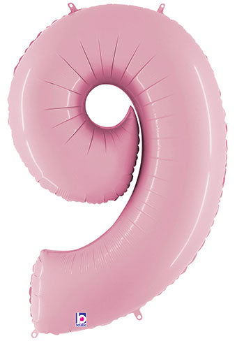 Floating Pastel Pink Number "9" Balloon (4 Foot or 40 Inch)