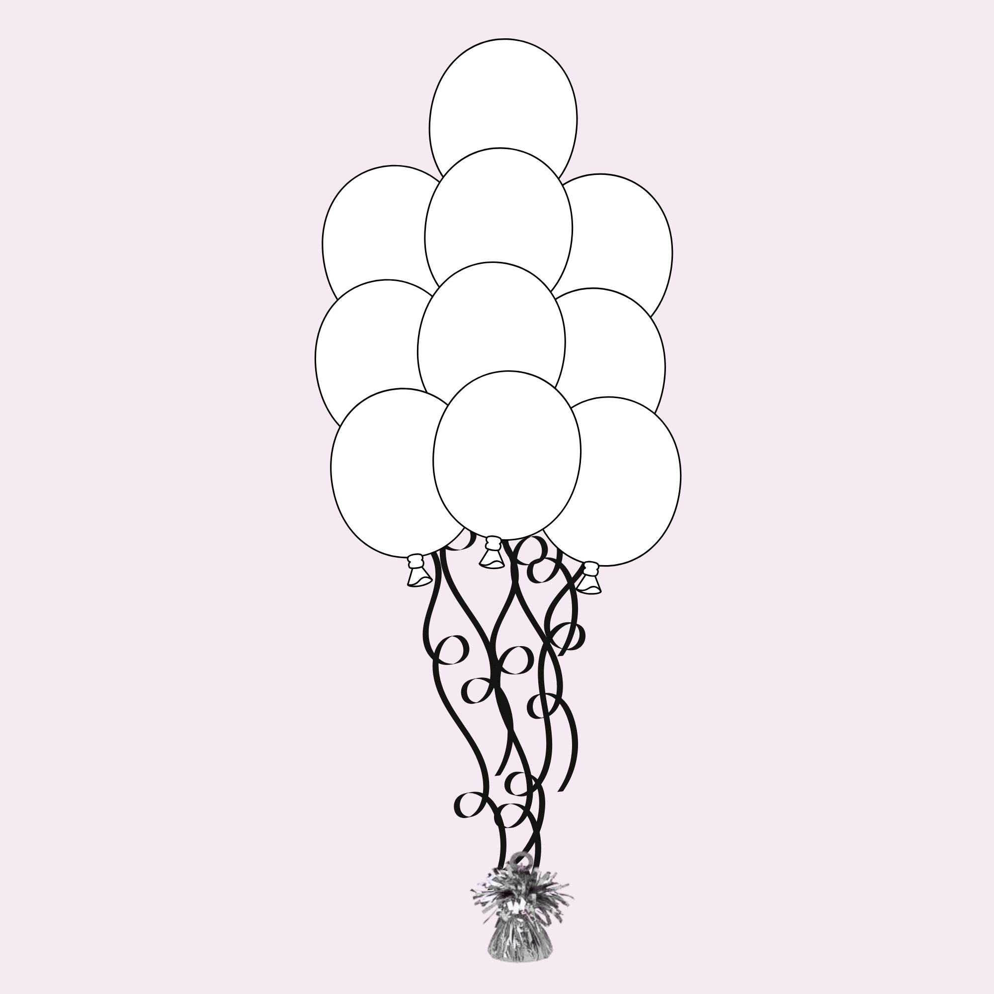 Custom 10 Piece Latex Balloon Bouquet