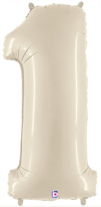 Medium White Sand Number "1" Balloons (3 Foot or 34 Inch)