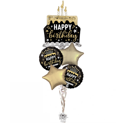 Black Birthday Cake Balloon Kit