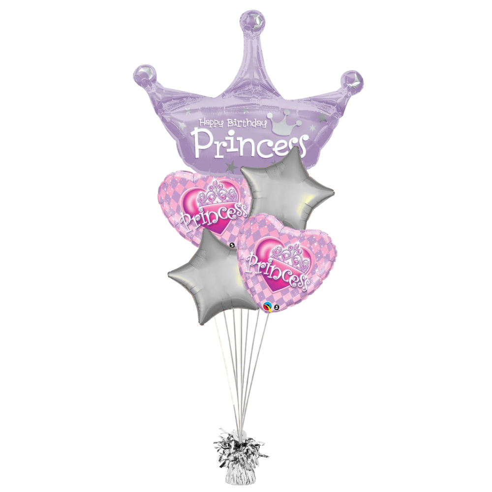Pink and Purple Birthday Princess Balloon Bouquet