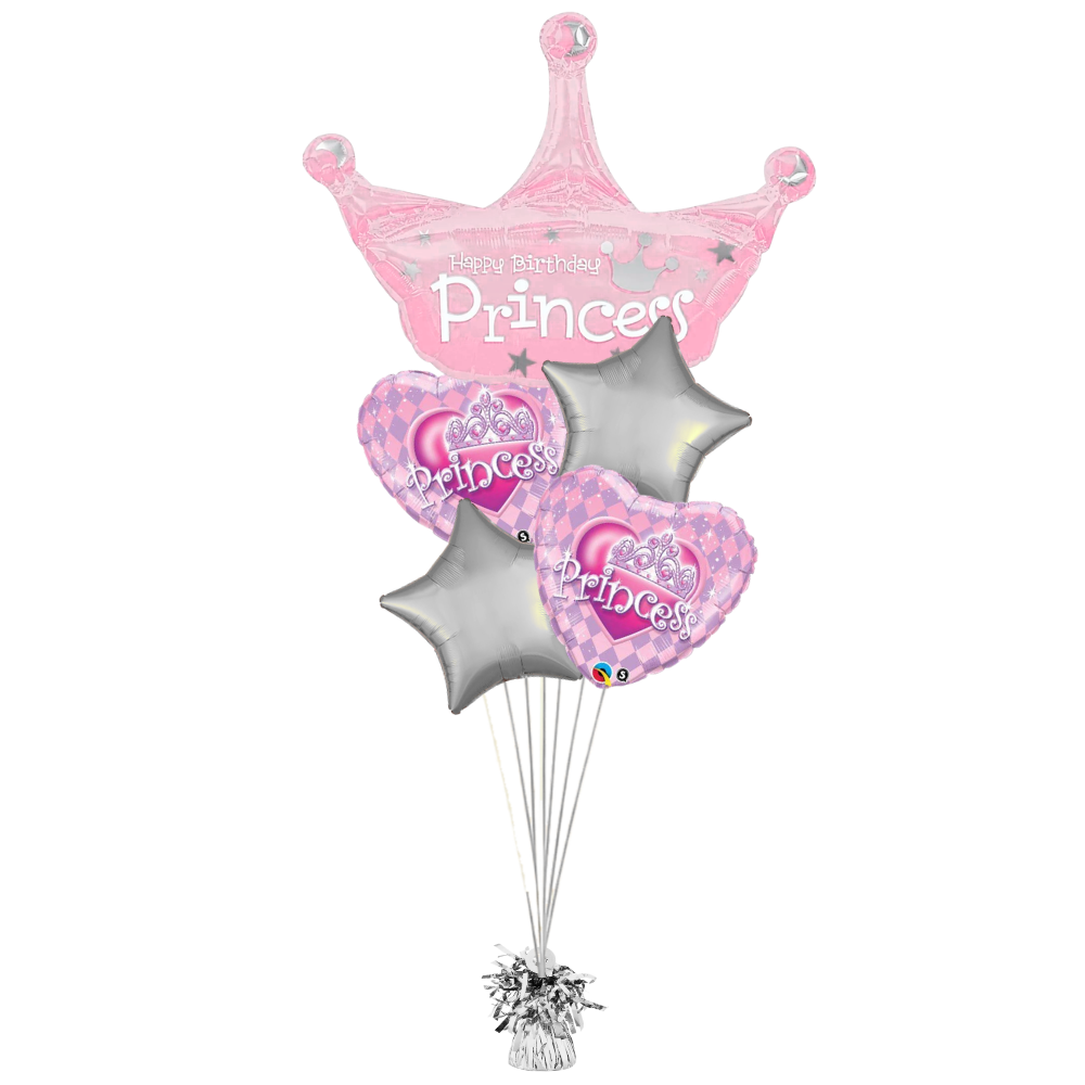 Pink and Purple Birthday Princess Balloon Bouquet