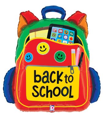 Back To School Backpack 25" Foil Balloon
