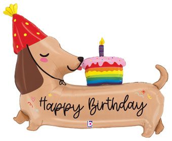 Happy Birthday Dachshund Balloon (43 Inch)