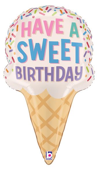 Medium Have a Sweet Birthday Ice Cream Cone Foil Balloon