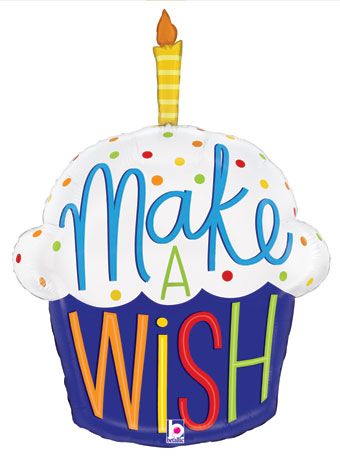 Make a Wish Cupcake Balloon (28 Inch)