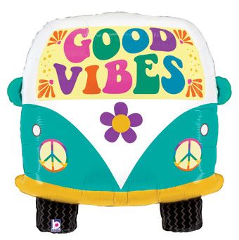 Good Vibes Groovy Bus Foil Balloon (37 Inch)
