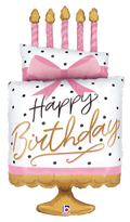 Happy Birthday Pink Bow Birthday Cake Balloon