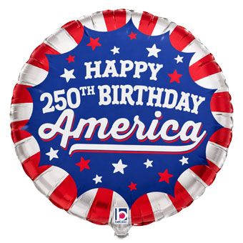 Happy 250th Birthday America Foil Balloon (18 Inch)