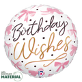 Pink Bow Birthday Wishes Balloon