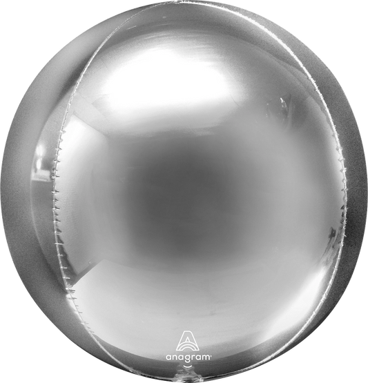 Silver Solid Orbz balloon (15 Inch)