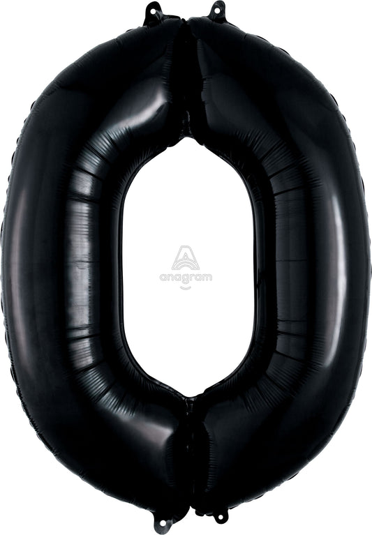 Floating Black Number "0" Balloon (3 Foot or 34 Inch)