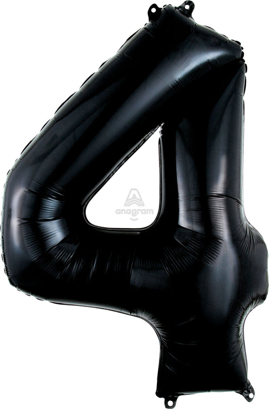 Floating Black Number "4" Balloon (3 Foot or 34 Inch)