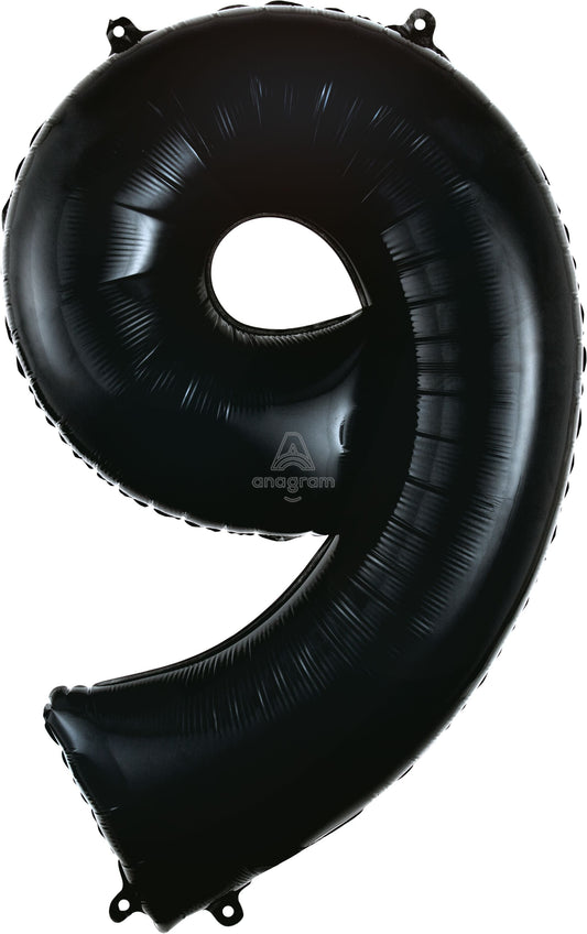 Floating Black Number "9" Balloon (3 Foot or 34 Inch)