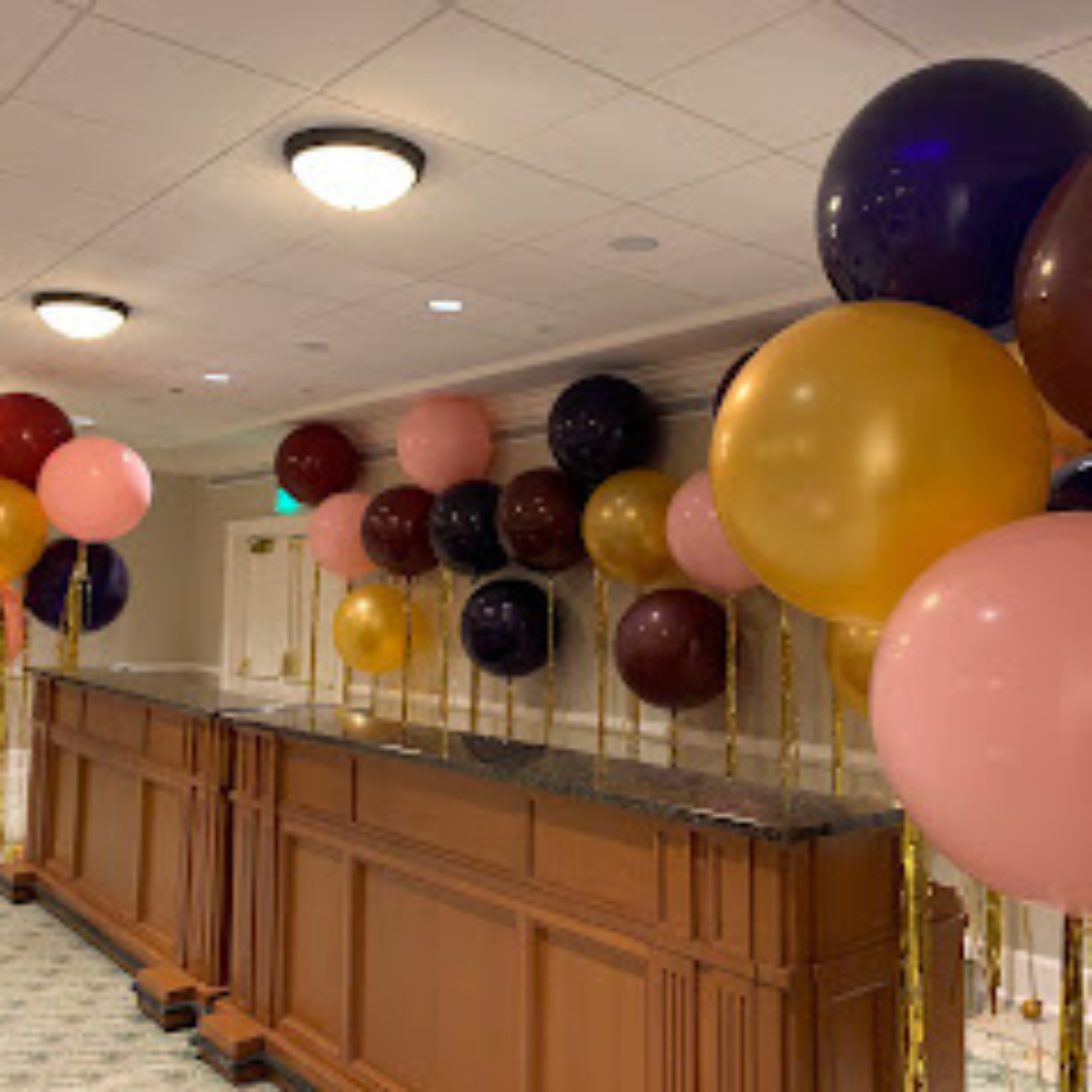 Teal Hanging Streamer Balloon Tails