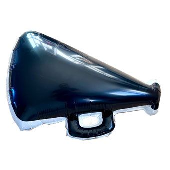 Medium Blank Black Cheer Megaphone Balloon