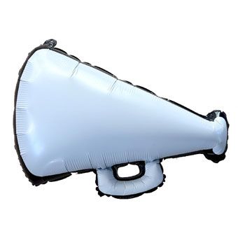 Medium Blank White Cheer Megaphone Balloon