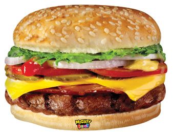 Large Cheese Burger Foil Balloon