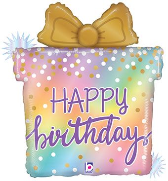 Opal Happy Birthday Present Balloon (23 Inch)