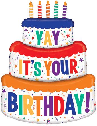 Yay It's Your Birthday Special Delivery Cake Balloon (48 Inch)