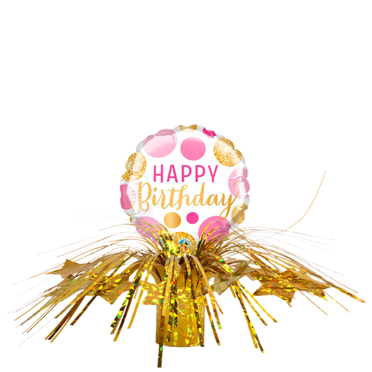 Pink & Gold Birthday Mini Table Centerpiece