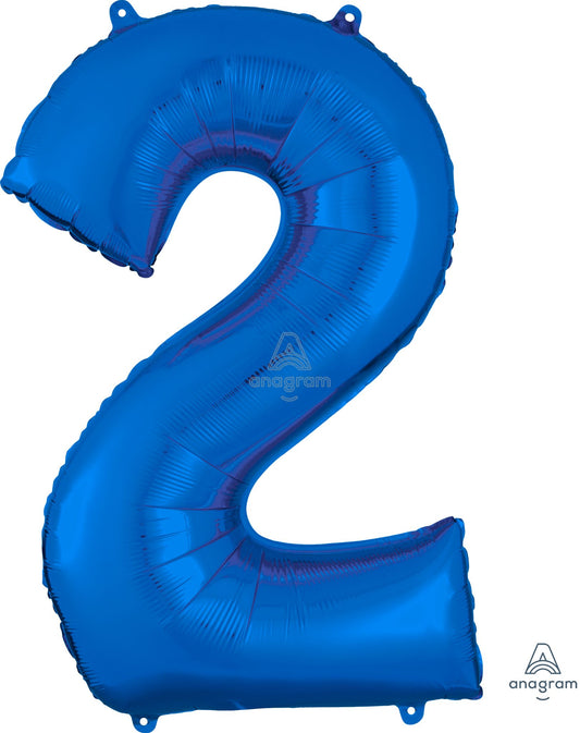 Floating Blue Number "2" Balloon (3 Foot or 34 Inch)