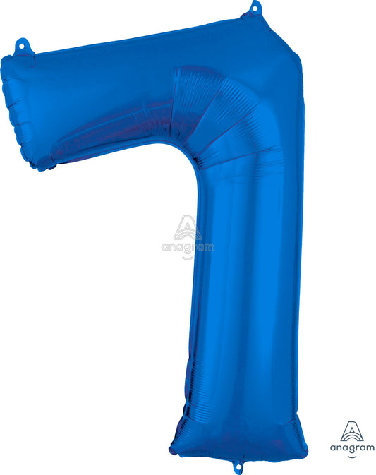Floating Blue Number "7" Balloon (3 Foot or 34 Inch)