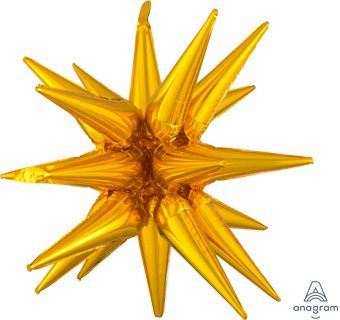 Air-Filled, Non-Floating, YELLOW GOLD Magic Star Balloons (20"-35")