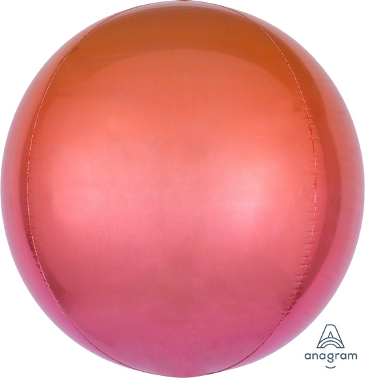 Orange-Red Ombre Orbz Balloon (16 Inch)